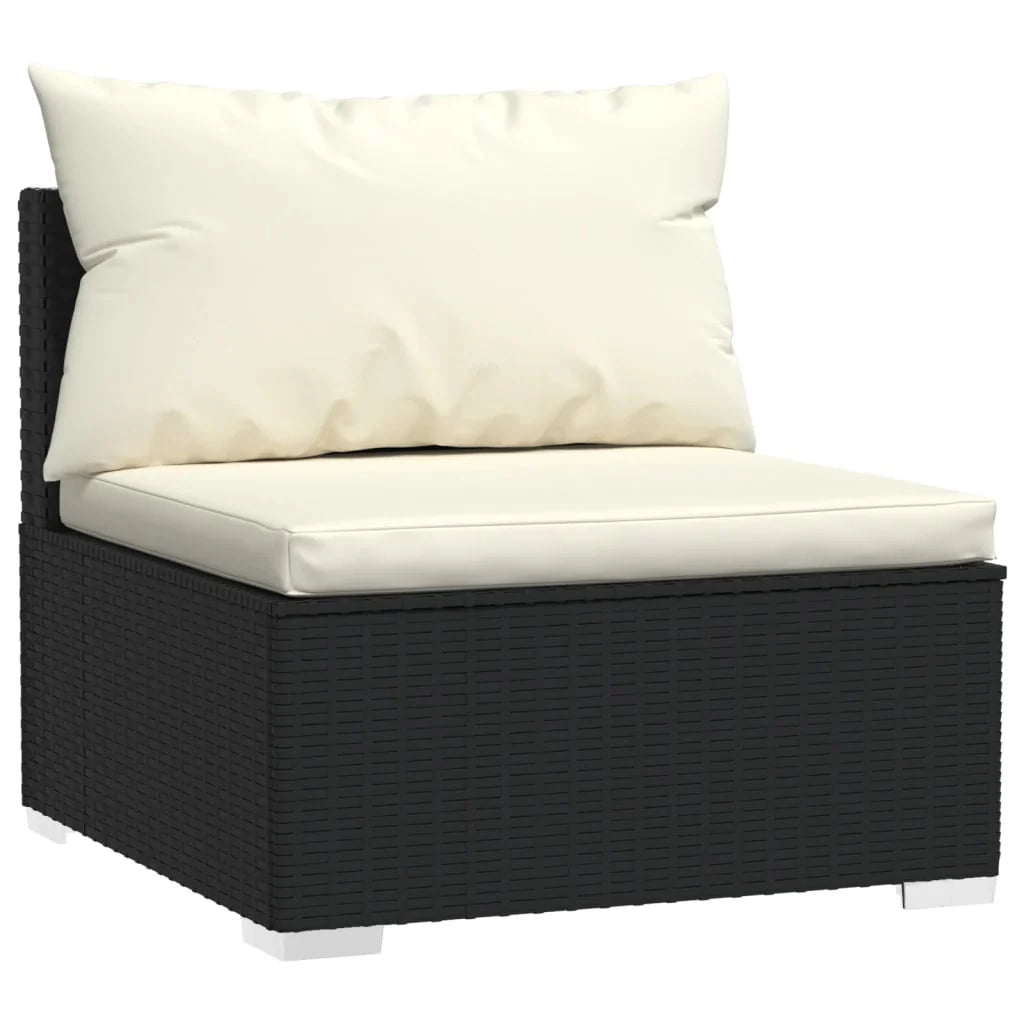 Set di mobili da giardino mobili da esterno 10 pezzi con cuscini resina intrecciata nera 02_0015176
