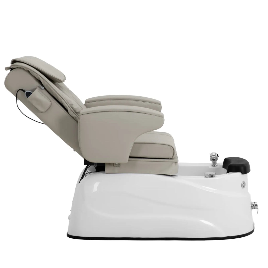 Poltrona pedicure elettrica con pediluvio illuminato e funzione massaggio 105 watt 150 kg beige/bianco 14_0009022