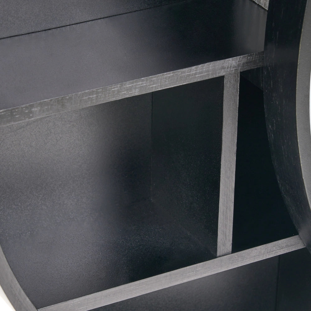 Armadietto a muro per bagno con specchio 50 x 50 cm Legno di bambù Pratico contenitore Stile moderno Bagno Nero