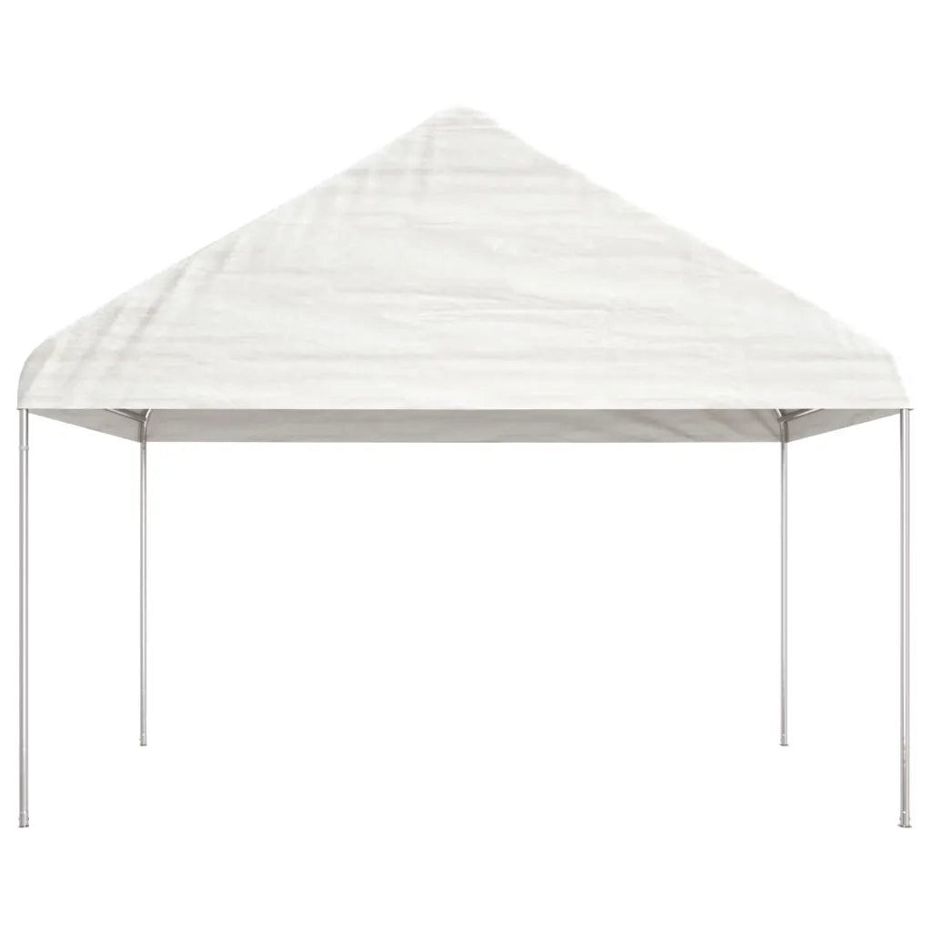 Gazebo con Tetto Bianco 15,61x4,08x3,22 m in Polietilene 3155515