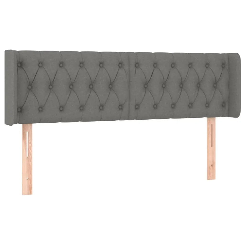 Testiera ad Orecchio Grigio Scuro 163x16x78/88 cm in Tessuto 3119111