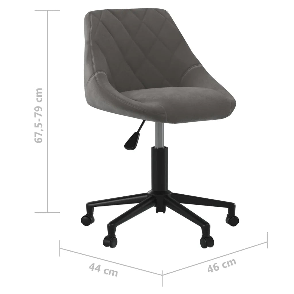 Sedia da Pranzo Girevole Grigio Scuro in Velluto 3089033