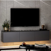 Marazzi, Mobile Porta tv Luci led Incluse, 160x32x35h cm Nero Antracite