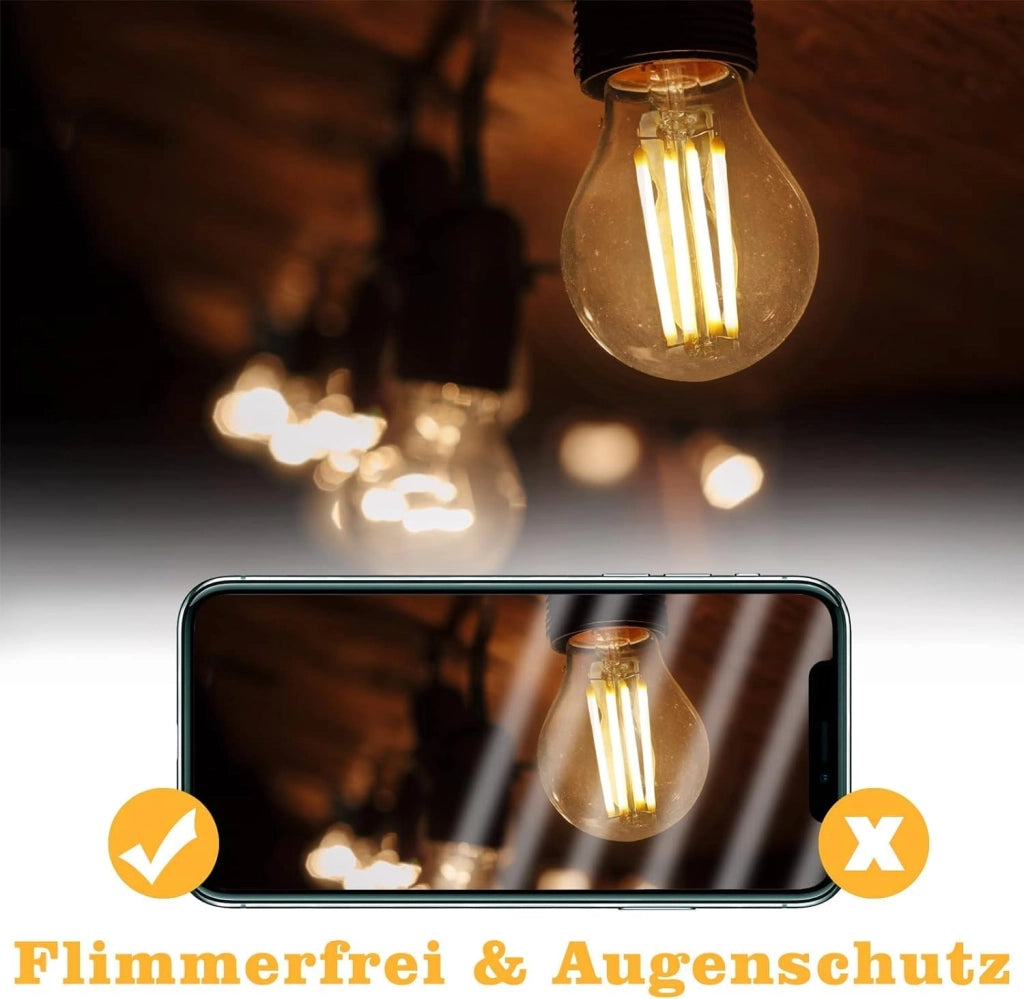 ZMH Lampadine LED vintage E27 G45 4W 2700K Bianco caldo lampadine a filamento Edison in vetro anticato confezione da 6