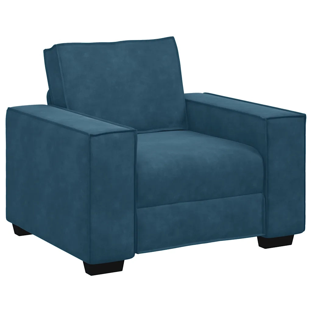 Divano | Divano da soggiorno | Sofa Sedia Blu 100x78x84 cm Velluto