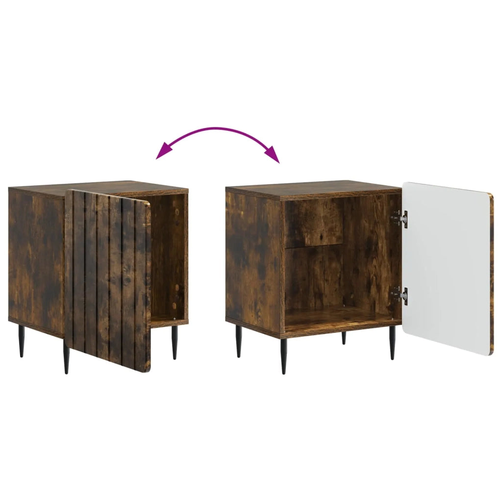 Armadio da Notte 2 pcs Rovere Fumo 43 x 34,5 x 52 cm