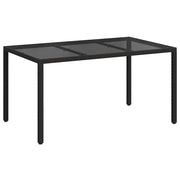 Tavolo da Giardino | Tavolino da esterno Nero 150 x 90 x 75 cm polyrattan