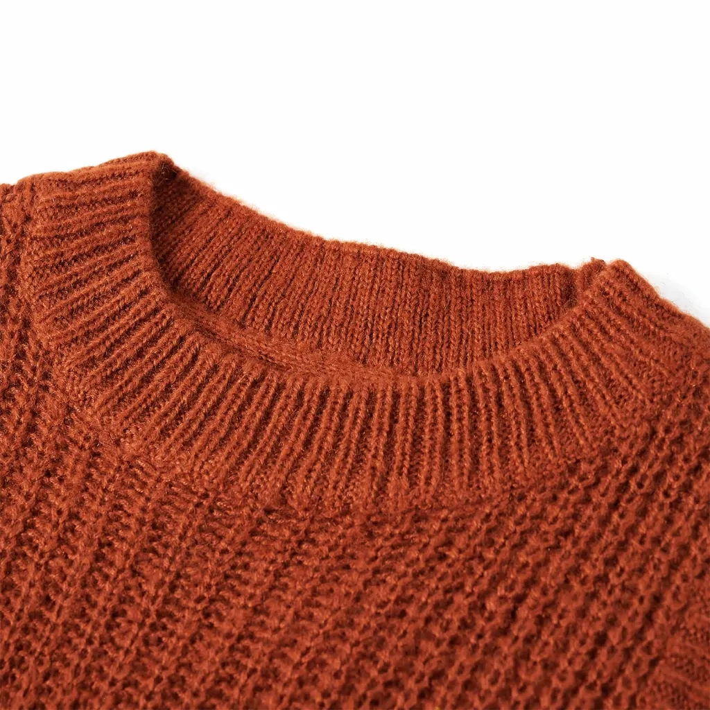 Gilet per Bambini Lavorato a Maglia Cognac 116