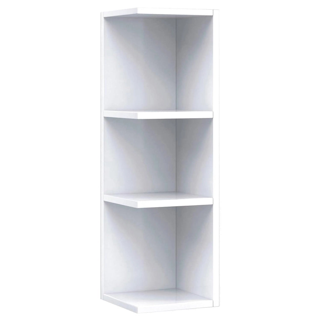 Modulo Angolare Per Bagno Sospeso Con 3 Ripiani Per Organizzare Accessori Prodotti Asciugamani Design Moderno Compatto Regina 65 x 20 x 19.5 Cm Bianco Lucido