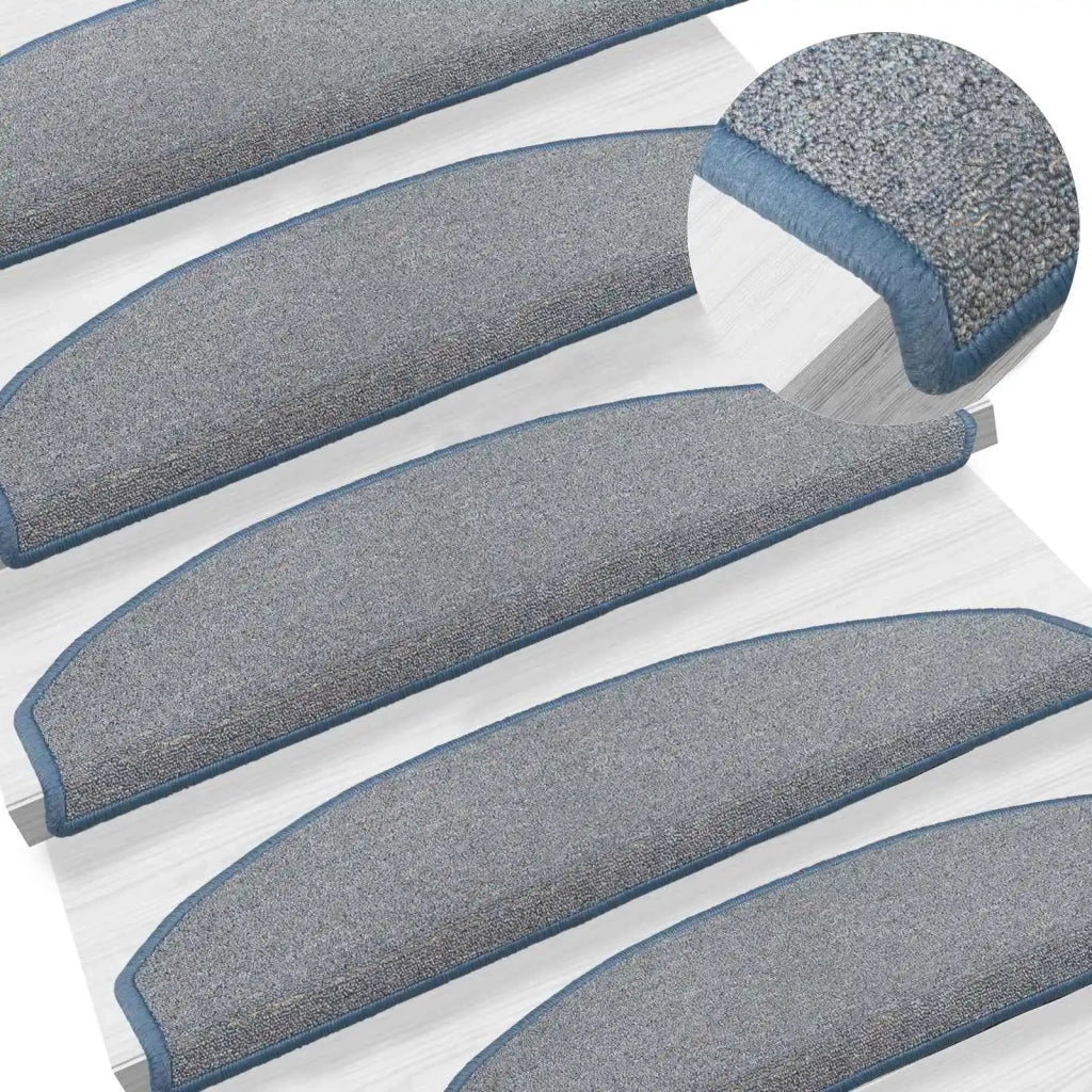 Tappetini per scale autoadesivi 15 pcs Grigio chiaro e blu