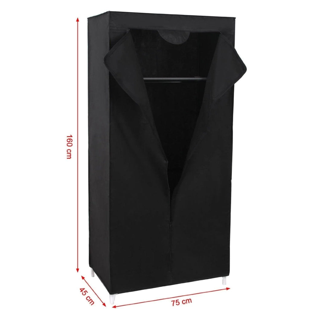 Armadio in tessuto contenitore nero 160 cm 2012030