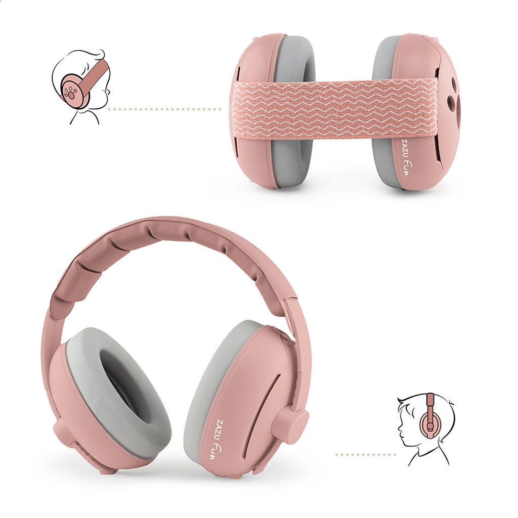 Cuffie Antirumore per Neonati 0-4 Anni Riduzione 25dB Rosa