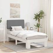 Letto con Testiera Rivestita Grigio chiaro 90 x 190 cm 877388