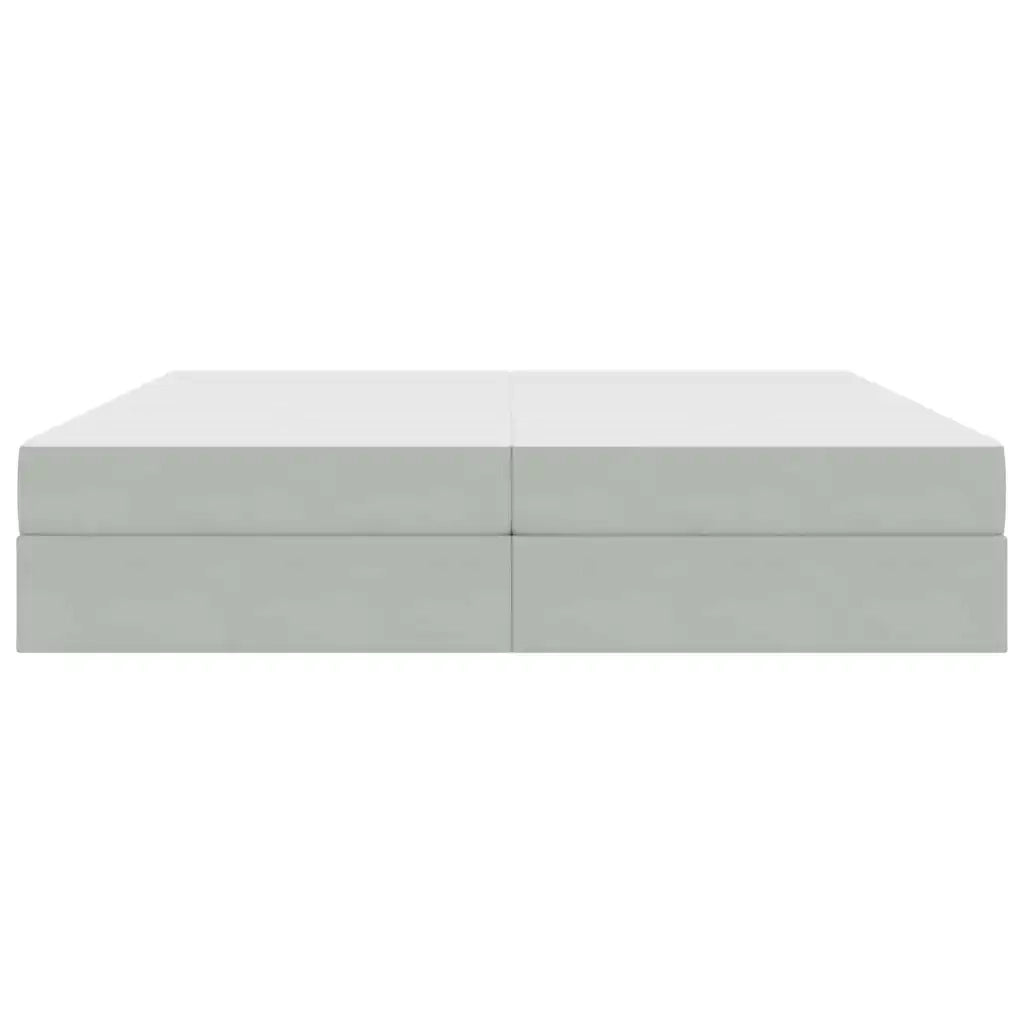 Letto con contenitore e materasso Grigio chiaro 200 x 200 cm