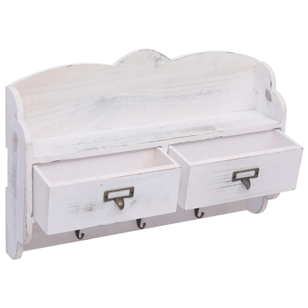 Appendiabiti a Muro Bianco 50x10x34 cm in Legno 284239