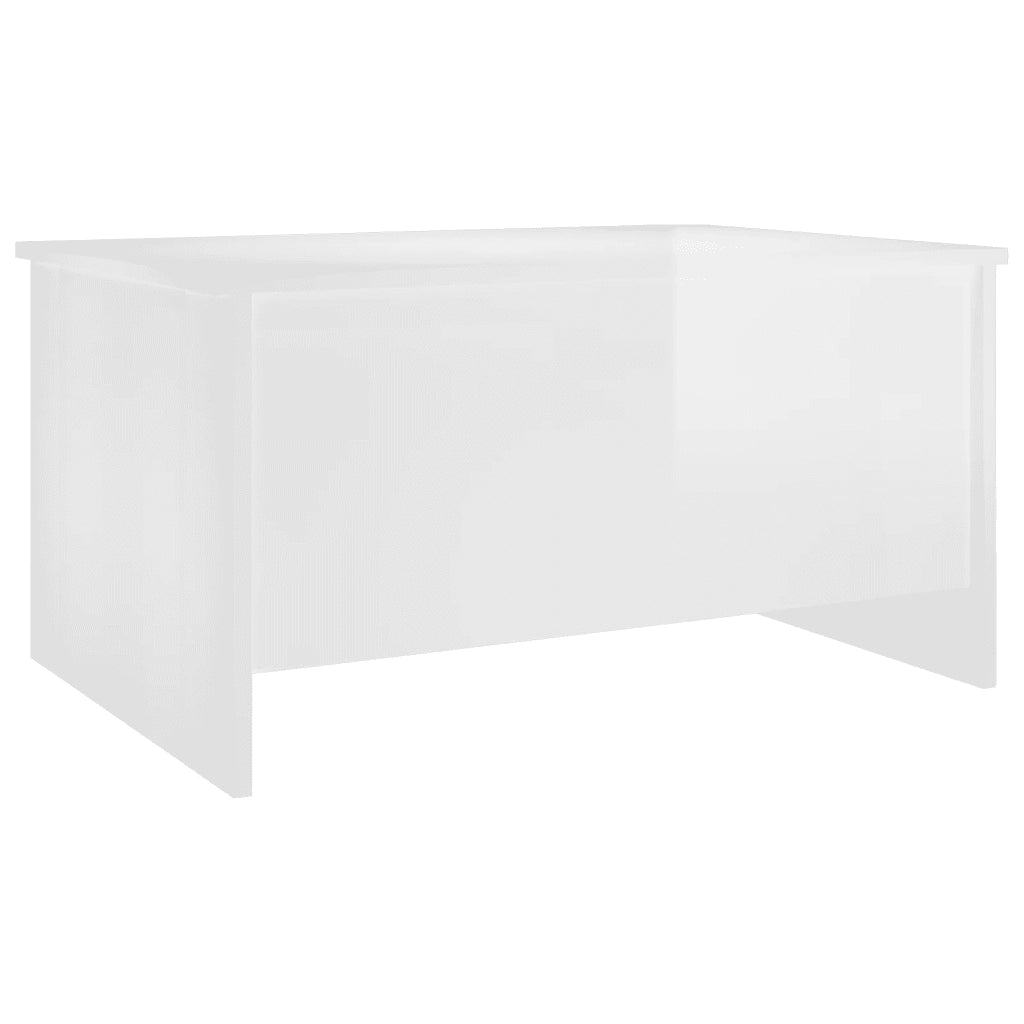 Tavolino Salotto Bianco Lucido 80x55,5x41,5cm Legno Multistrato 809680