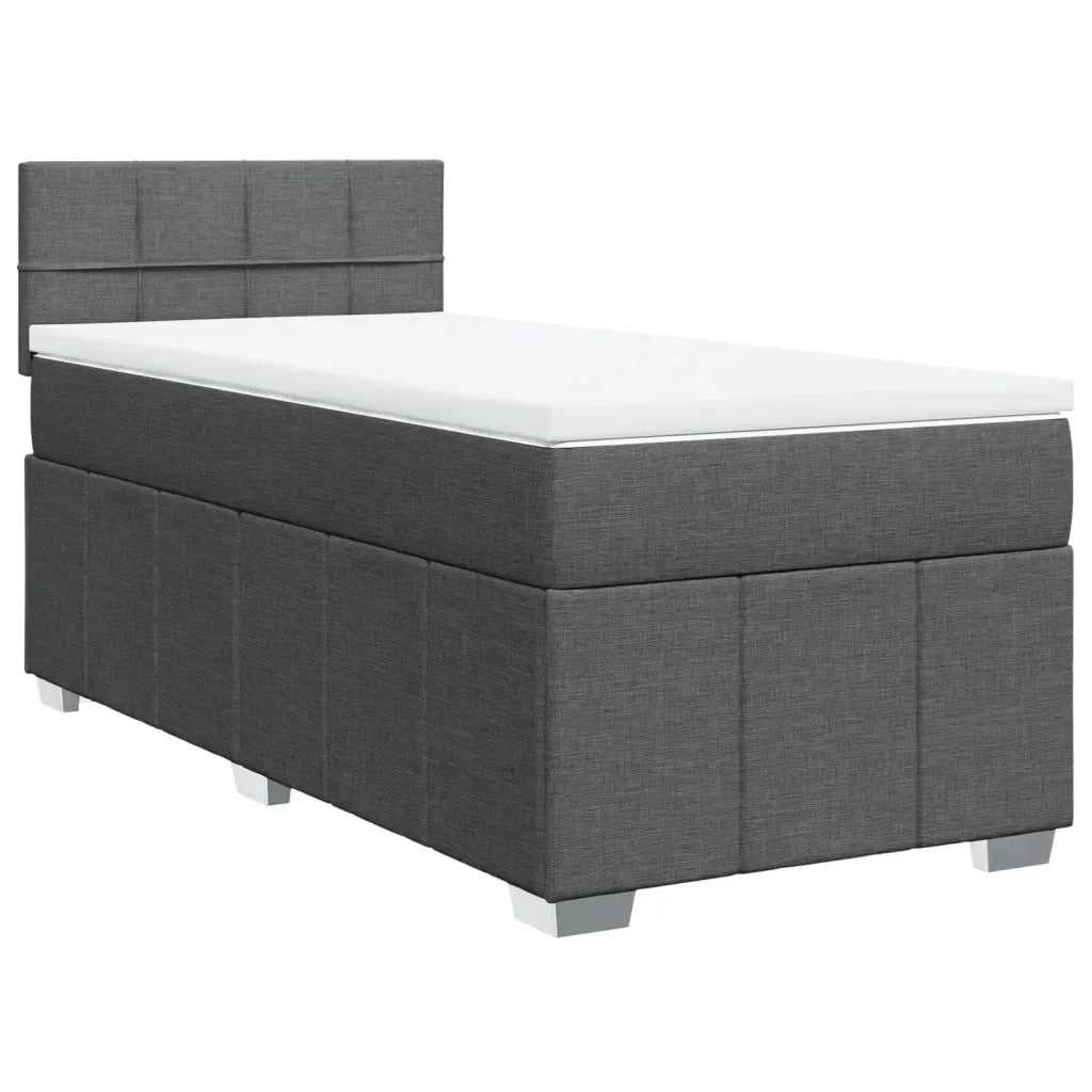 Giroletto a Molle con Materasso Grigio Scuro 80x200 cm Tessuto