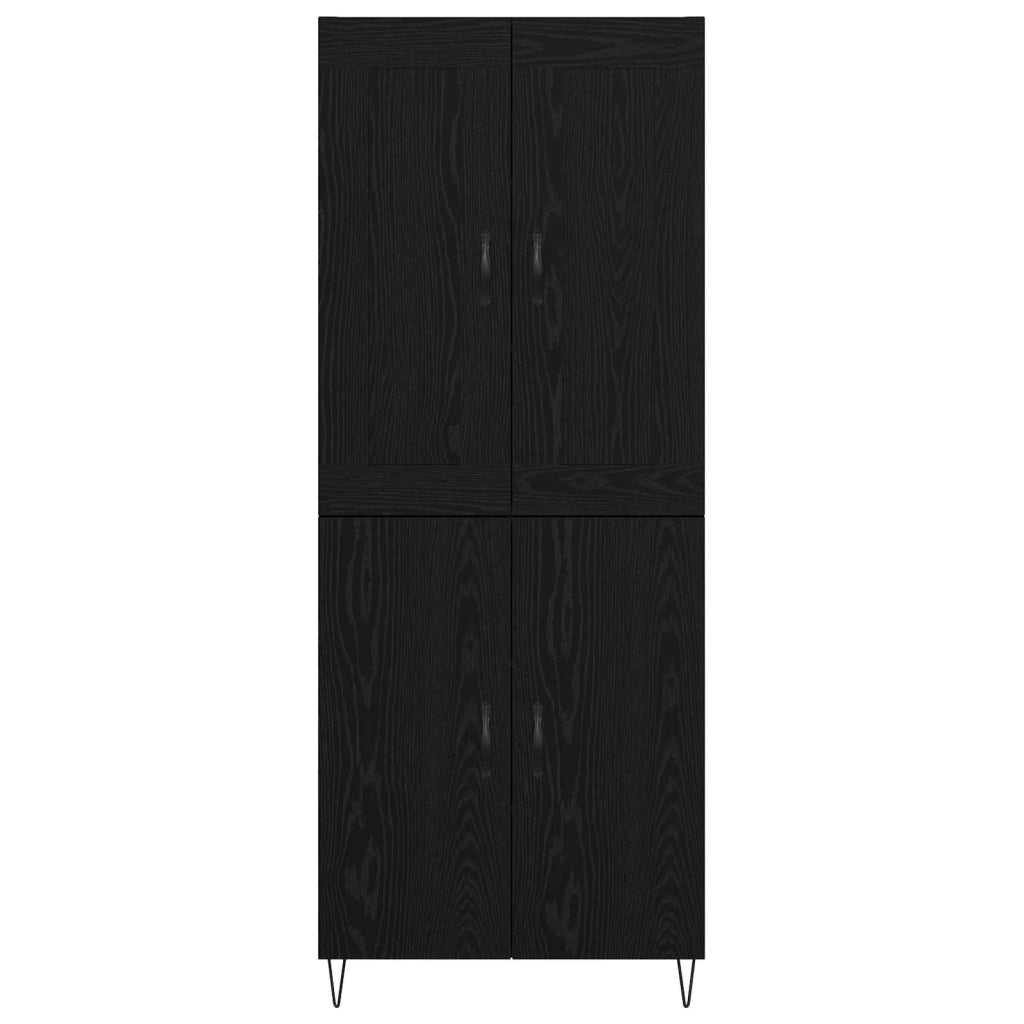 Credenza Rovere Nero 69,5 x 34 x 180 cm Legno multistrato