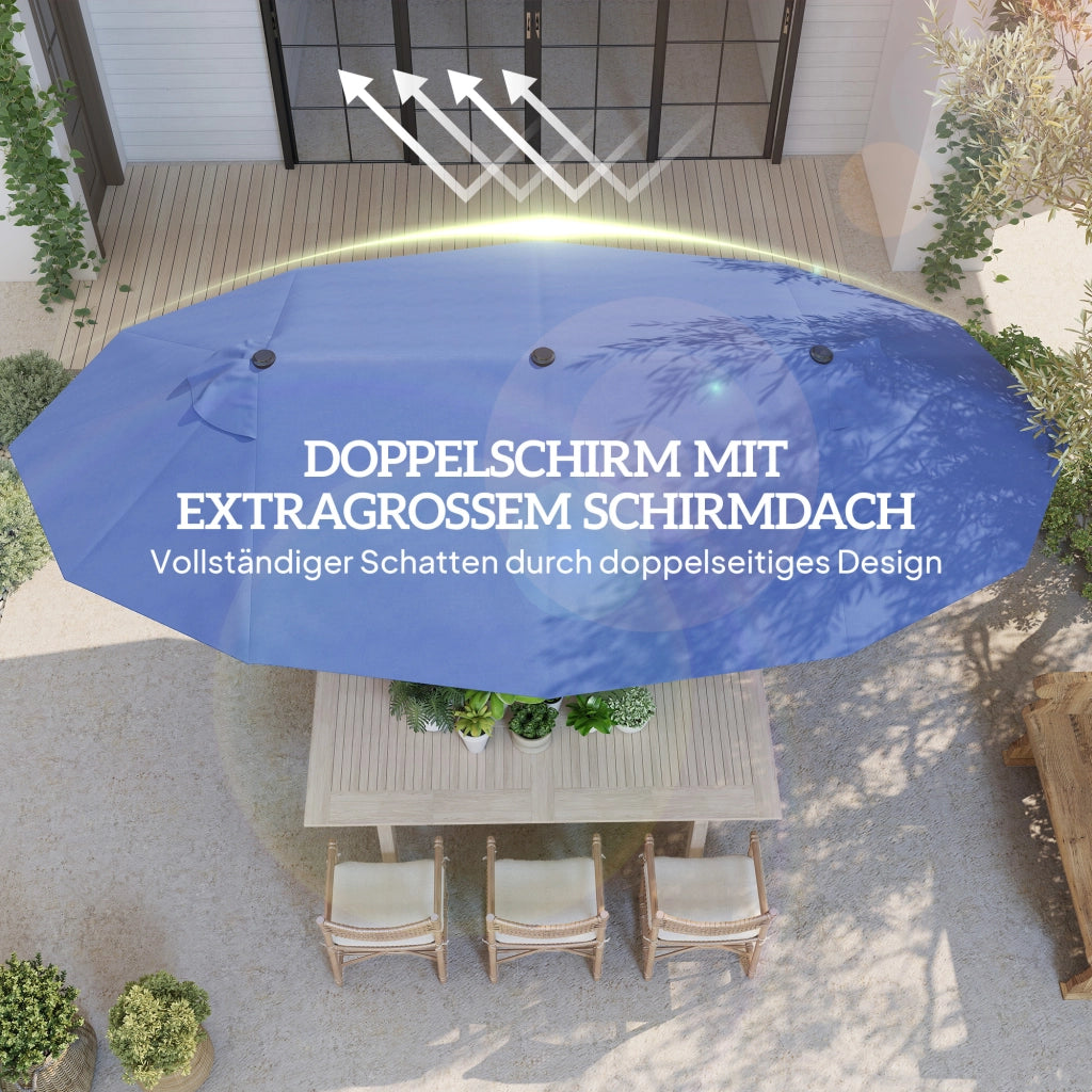 Sonnenschirm da balcone con manovella ¨C zephmum ¨C 455x265 cm, blu
