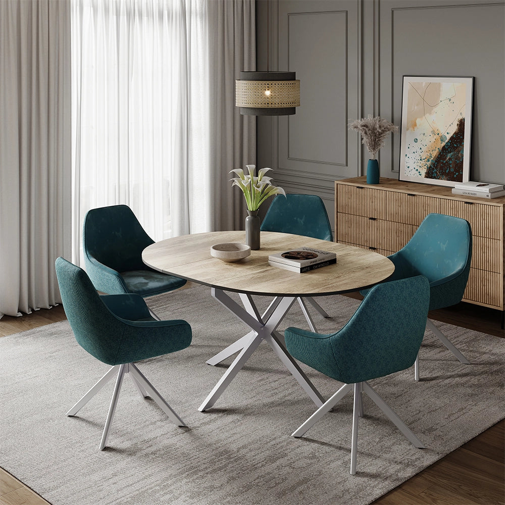 Vicco tavolo da pranzo allungabile Rovere rustico/grigio 120 x 76.5 cm Estensibile