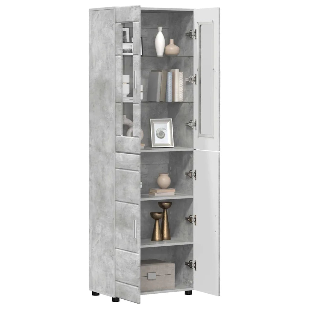 Credenza con lo scaffale FLORIN Grigio cemento 60 x 35 x 182 cm