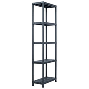 Scaffali 5 pz Nero 125 kg 60x30x180 cm in Plastica CFW5121572