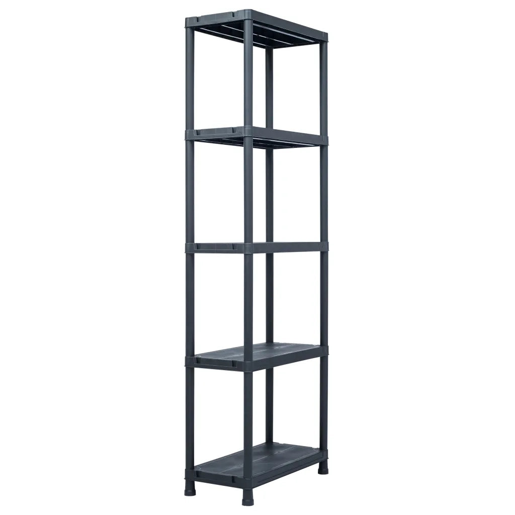 Scaffali 5 pz Nero 125 kg 60x30x180 cm in Plastica CFW5121572