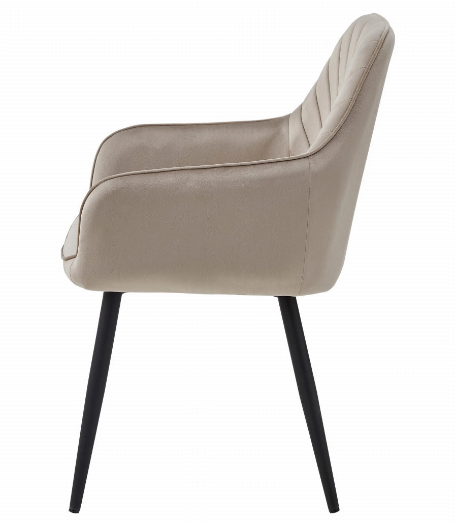 Sedia VALORA WAAV - Elegante velluto beige scuro per soggiorno, cucina, sala da pranzo