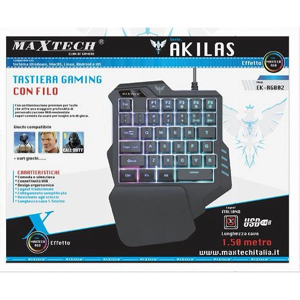 Trade Shop - Tastiera Gaming Con Filo Usb2.0 1.5 Mt Ek-rgb02 Retroilluminata Layout Italiano -