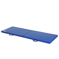 Tappetino Ginnastica Pieghevole Antiscivolo 180x60x5 cm Materassino Fitness Blu
