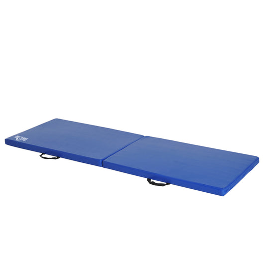 Tappetino Ginnastica Pieghevole Antiscivolo 180x60x5 cm Materassino Fitness Blu