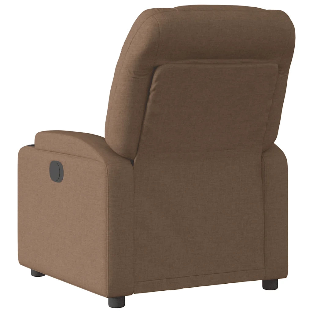 Poltrona | Sedia Relax Elettrica Reclinabile Marrone in Tessuto