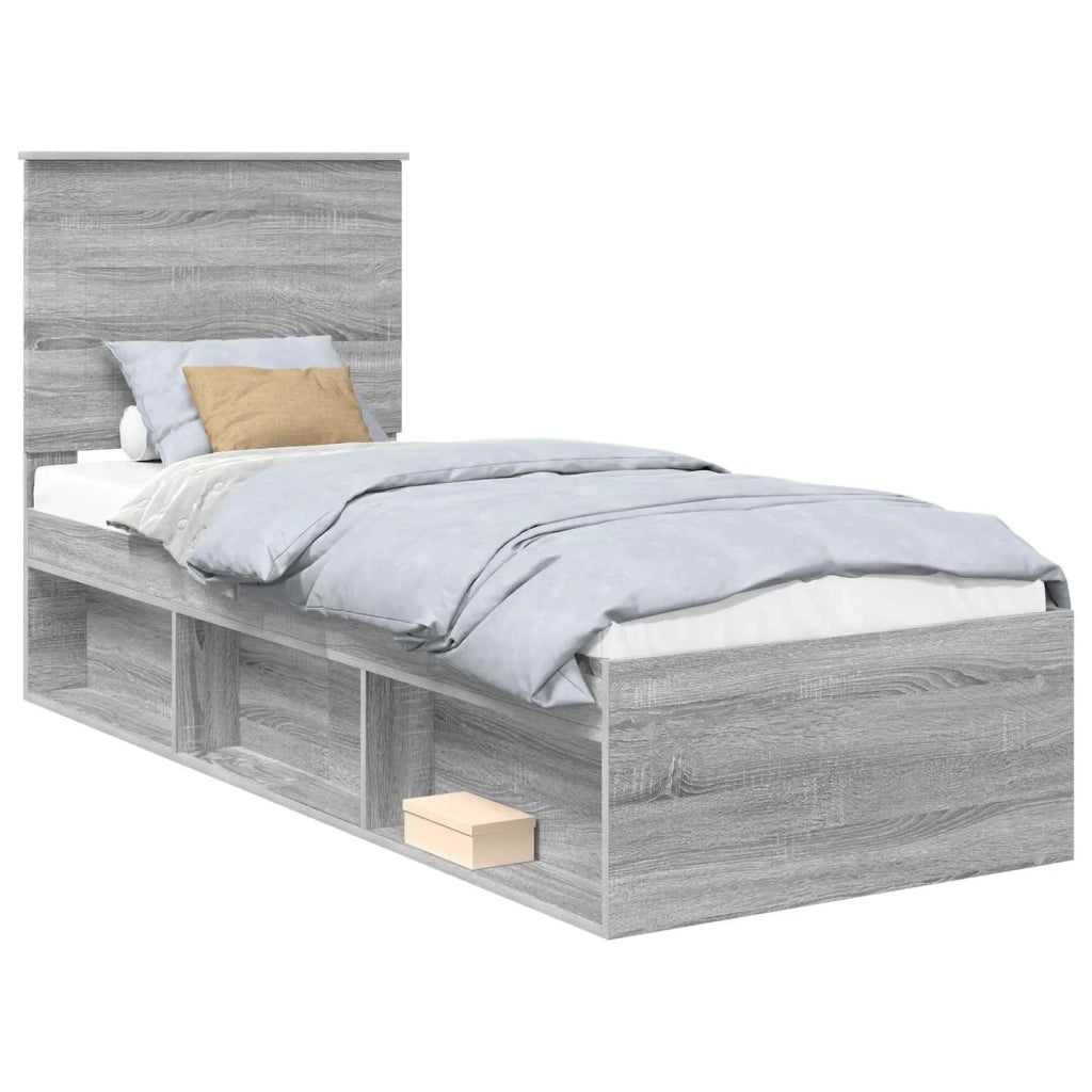 Struttura del letto-Giroletto Grigio Sonoma 75 x 190 cm Pino massello 616154