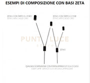 ZETA-2 OS Base in sospensione ottone spazolato per basi Zeta