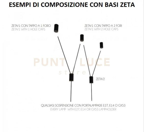 ZETA-2 OS Base in sospensione ottone spazolato per basi Zeta