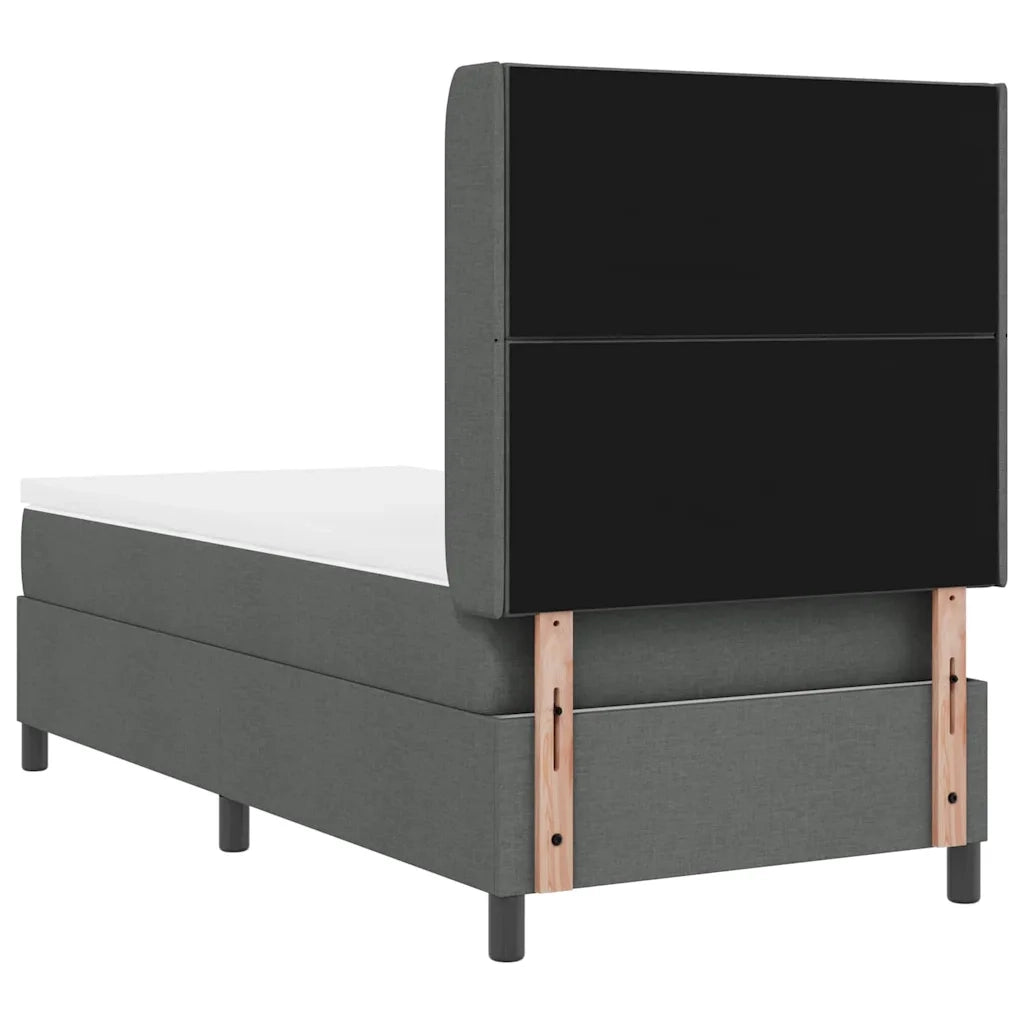 Letto a molle con cuscino Grigio scuro 200 x 90 cm Tessuto 3341687