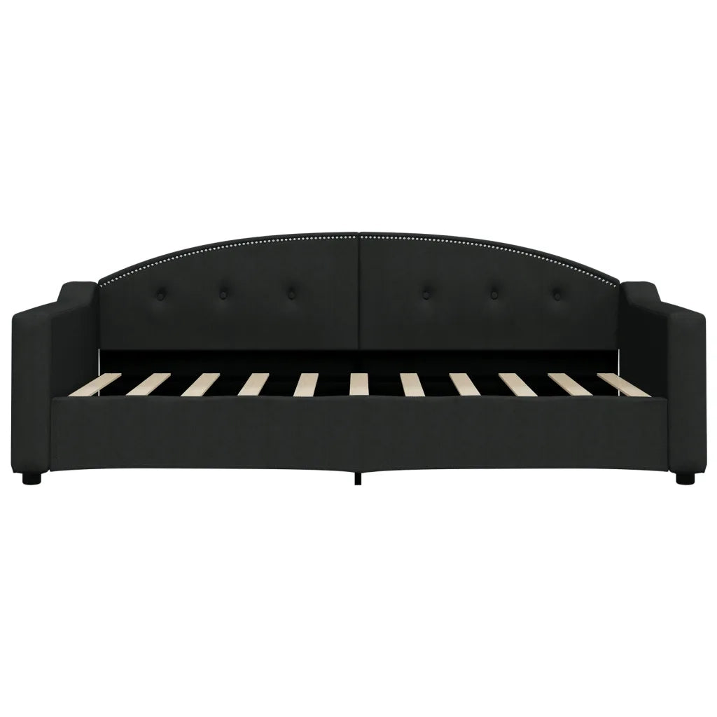 Divano letto | Sof¨¤ letto | Letto singolo Estraibile con Cassetti Nero 90x190 cm in Tessuto