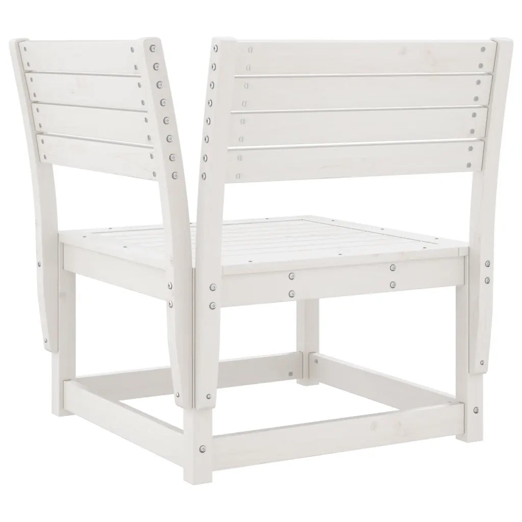 Set Divani da Giardino 6 pz Bianco in Legno Massello di Pino 3217016