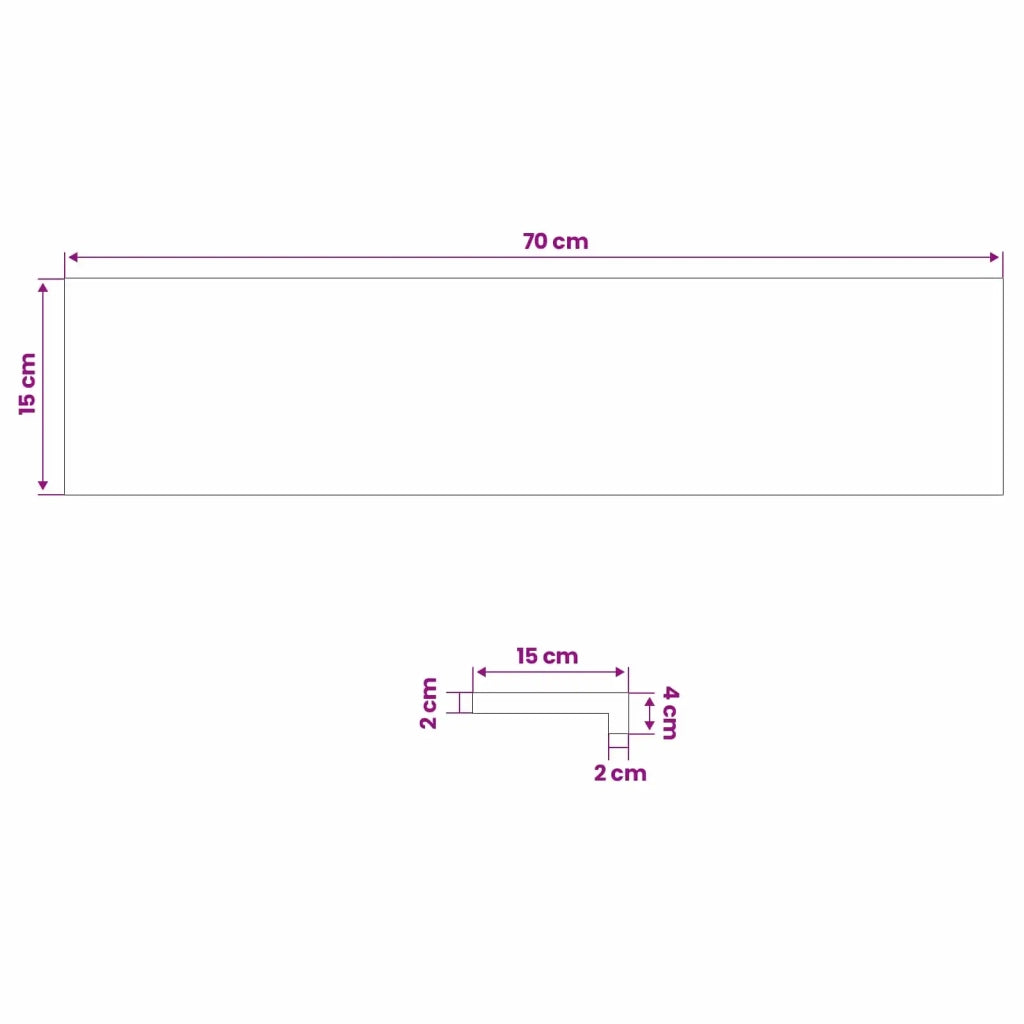 Soglie per finestre 2 pz Marrone Scuro 70 x 15 x 2 cm 42048287