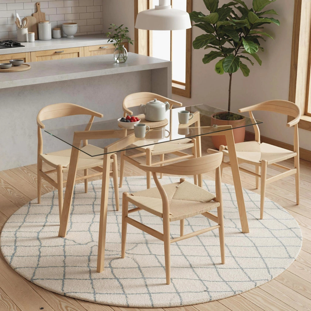 Tavolo da pranzo per 4 persone ¨C Xylo ¨C vetro temperato e acciaio 120x60x76cm