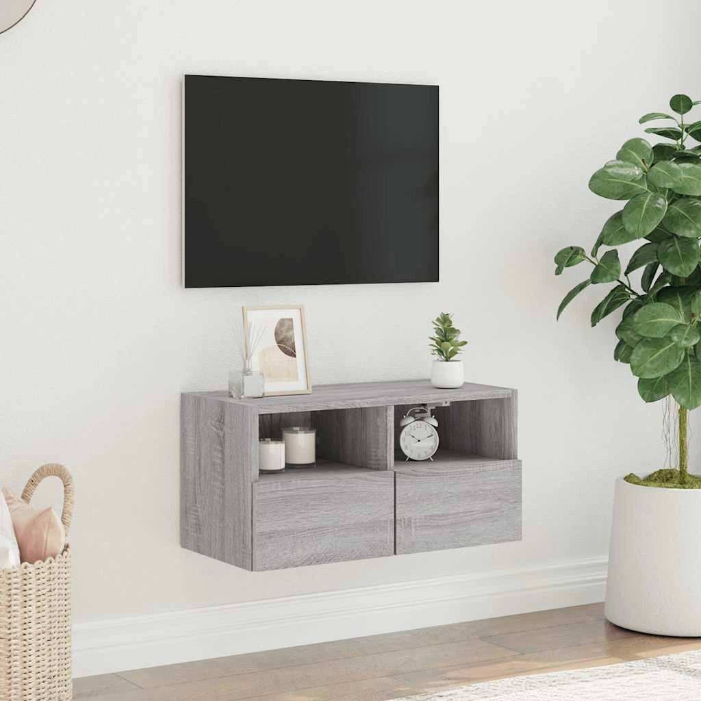 Mobile TV a Parete Grigio Sonoma 60x30x30 cm Legno Multistratocod mxl 86081