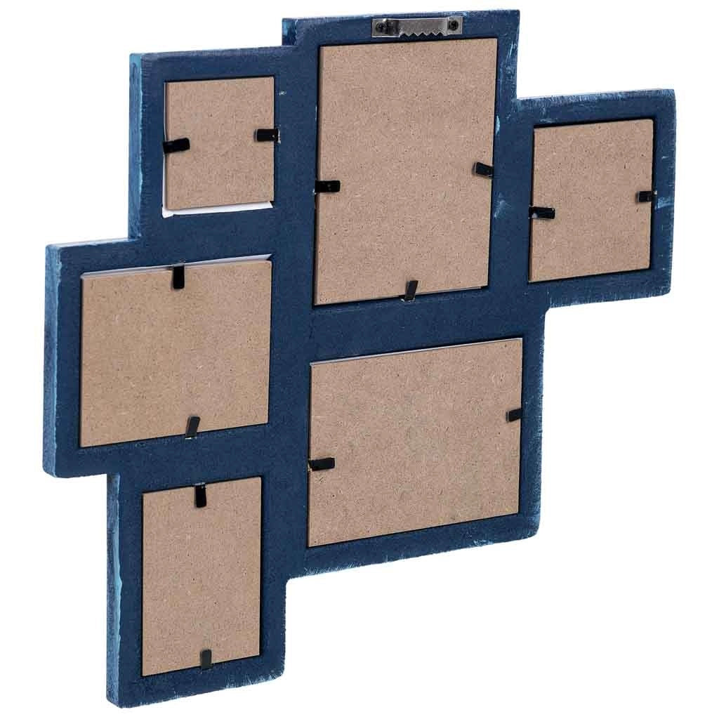 Cornice portafoto in legno blu, 27x1,5x24h cm