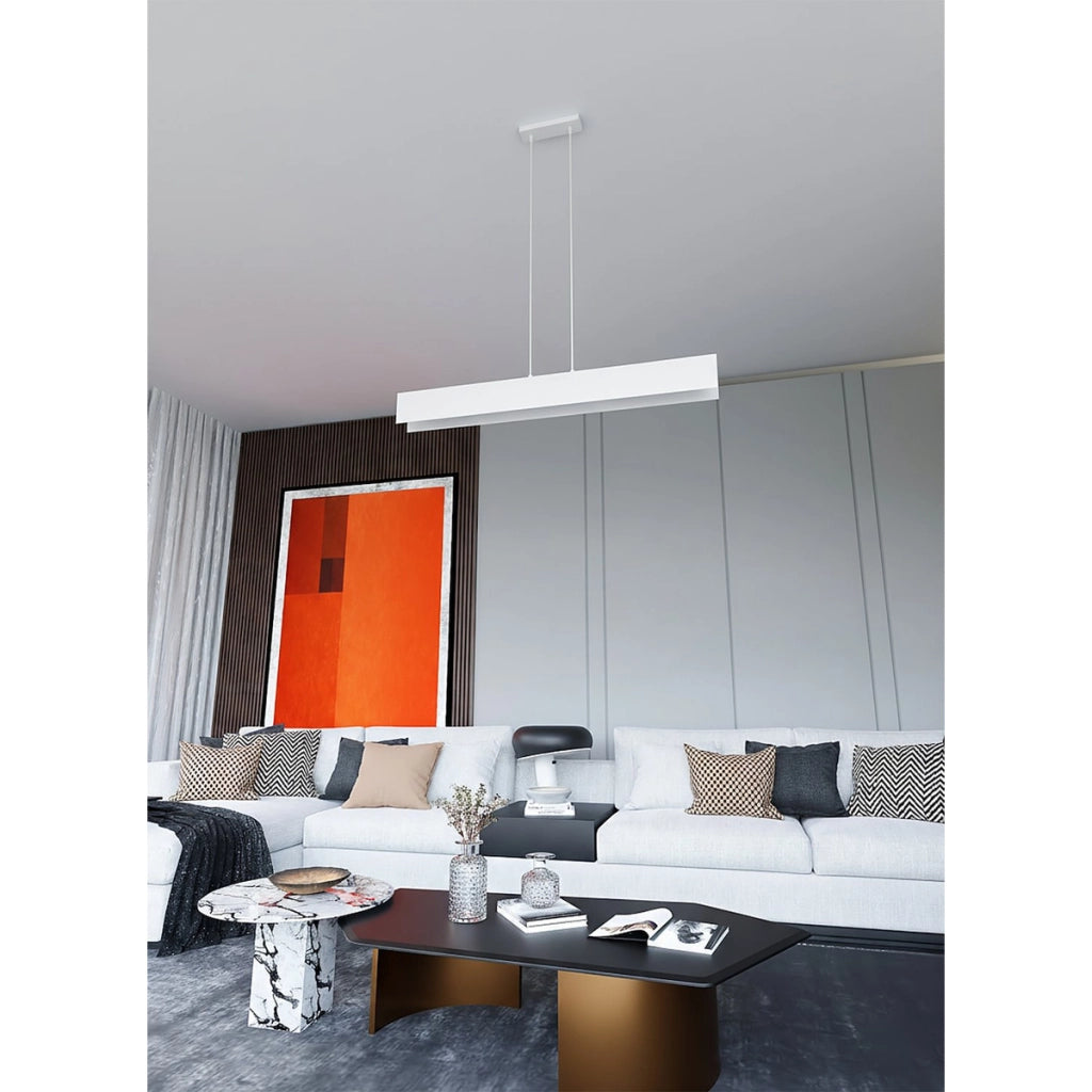 Lampada a sospensione GENTOR in acciaio bianco opaco