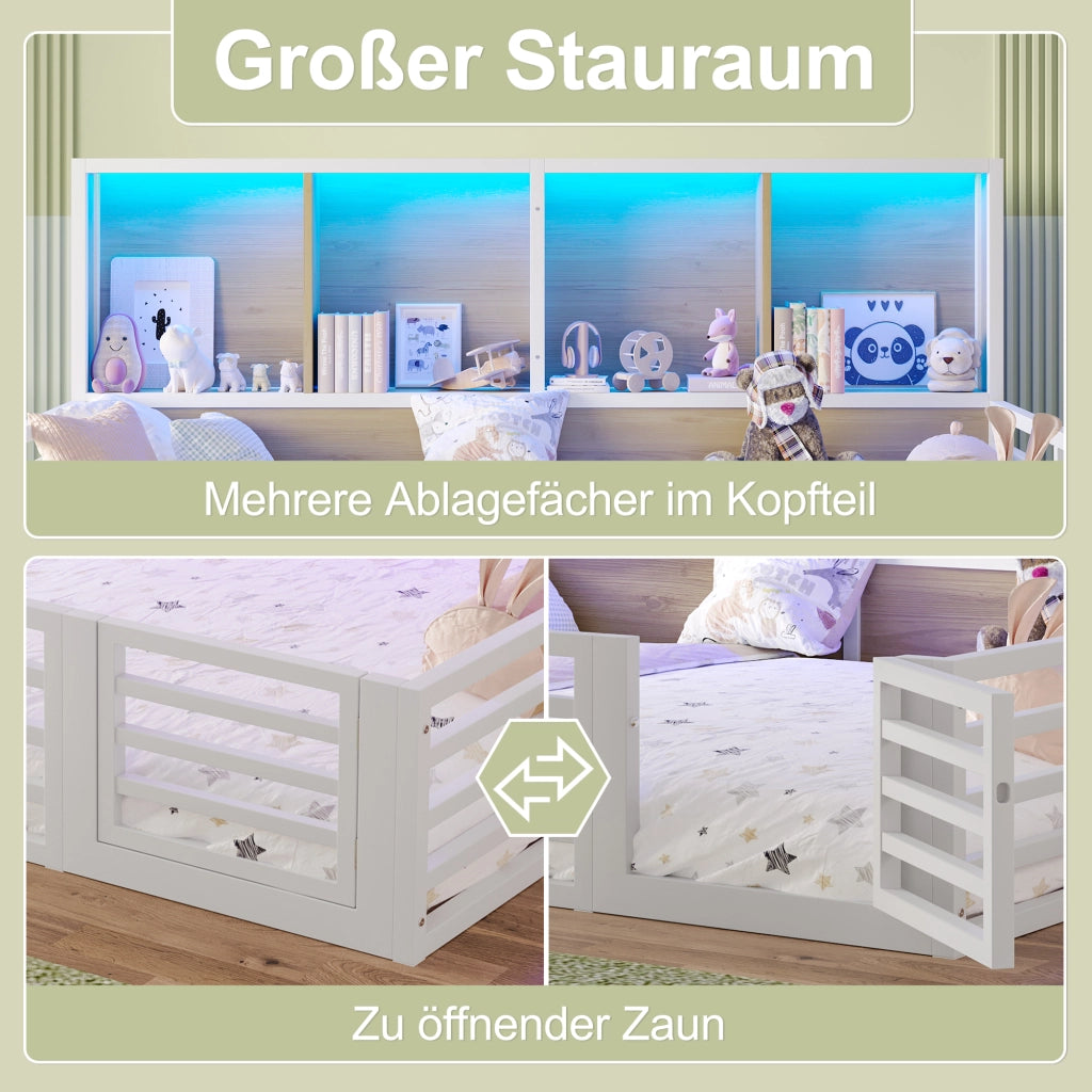 letto a piattaforma mdf metallo bianco 140 x 200 cm