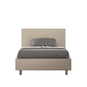 BS COM Letto una piazza e mezza senza rete imbottito 120x200 similpelle tortora
