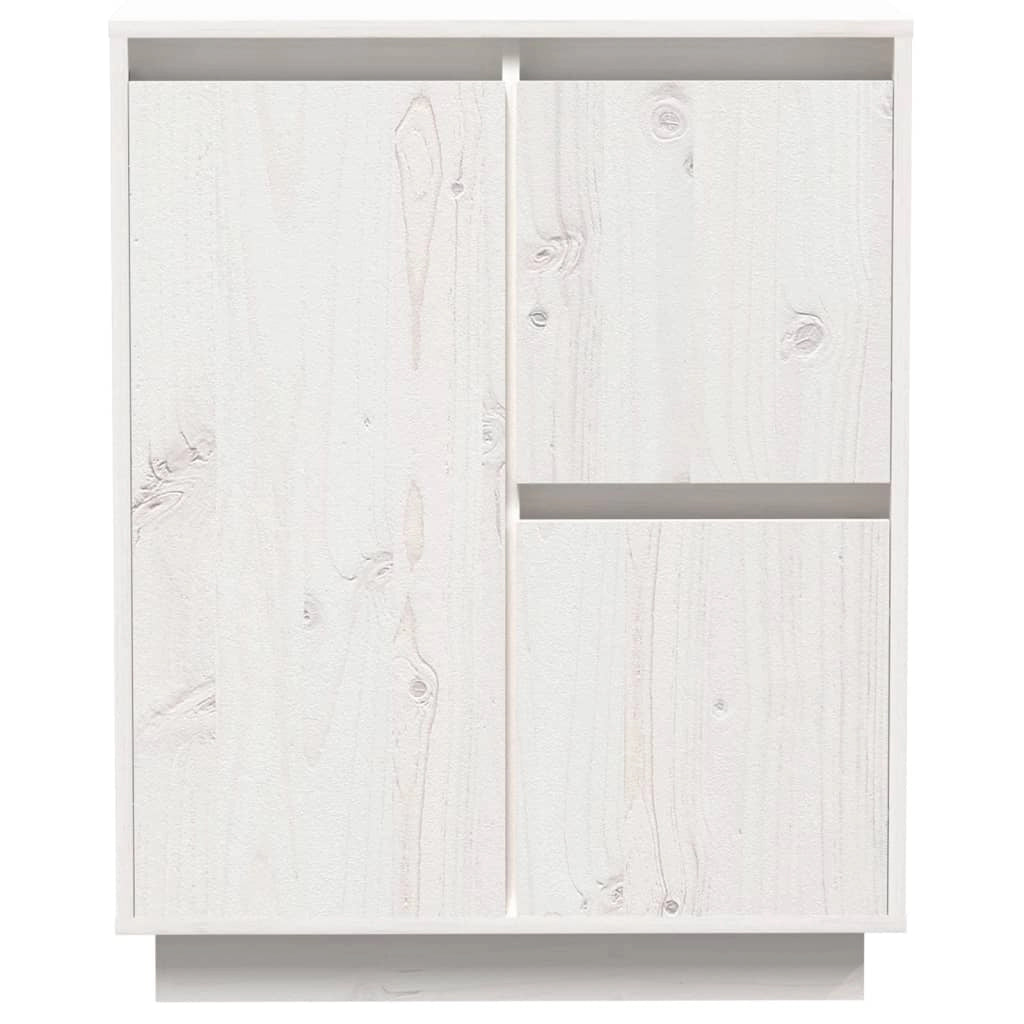 Buffet credenza cassettiera armadio mobile contenitore organizer per cucina soggiorno salotto 60 x 34 x 75 cm legno massello di pino bianco 02_0030348