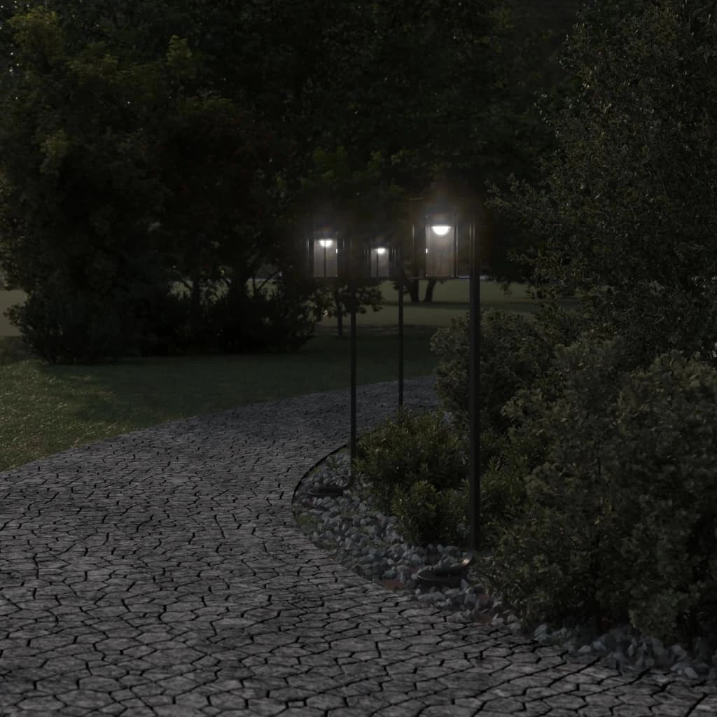 Lampade da terra per esterni 3 pezzi 100 cm acciaio inox nero 02_0042544