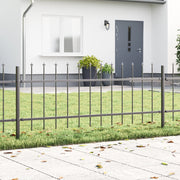 Recinzione da giardino  con punta a lancia Grigia 1,7x0,6 m Acciaio