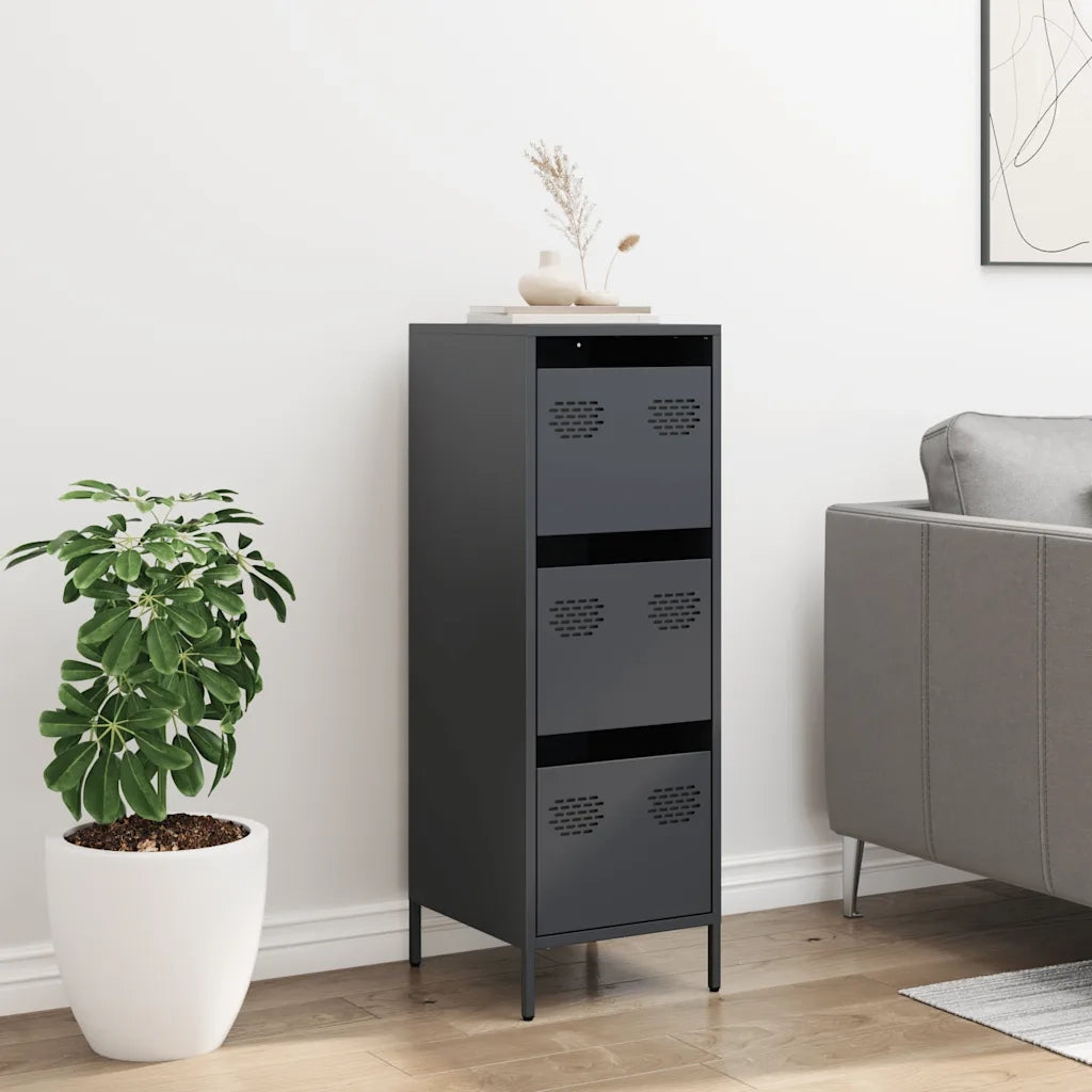 Credenza Antracite 39x35x103,5 cm Acciaio