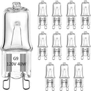 Pacco da 12 pezzi 40W 120V lampadine alogene G9 caldebianche per illuminazione domestica, adatta per illuminazione cucina, lampadine da soffitto, lampadine da parete, illuminazione armadi, ecc.